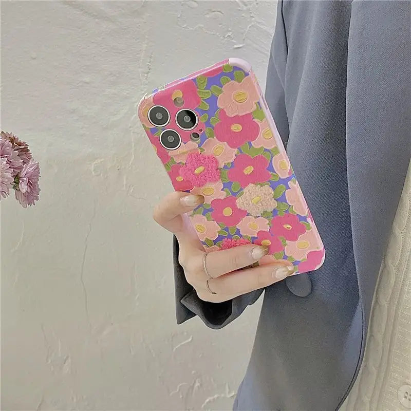 Flower Embroidered Phone Case - iPhone 13 Pro Max / 13 Pro /