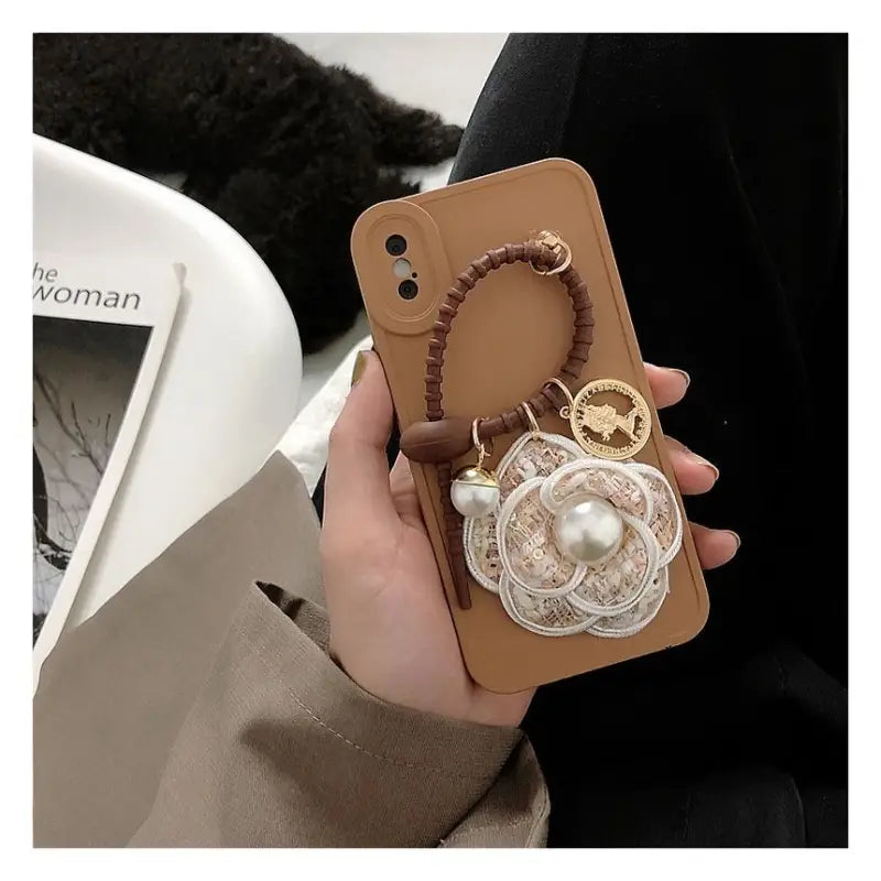 Flower Faux Pearl Phone Case - iPhone 13 Pro Max / 13 Pro / 13 / 13 mini / 12 Pro Max / 12 Pro / 12 / 12 mini / 11 Pro Max / 11 Pro / 11 / SE / XS Max / XS / XR / X / SE 2 / 8 / 8 Plus / 7 / 7 Plus / 6 / 6 Plus-14