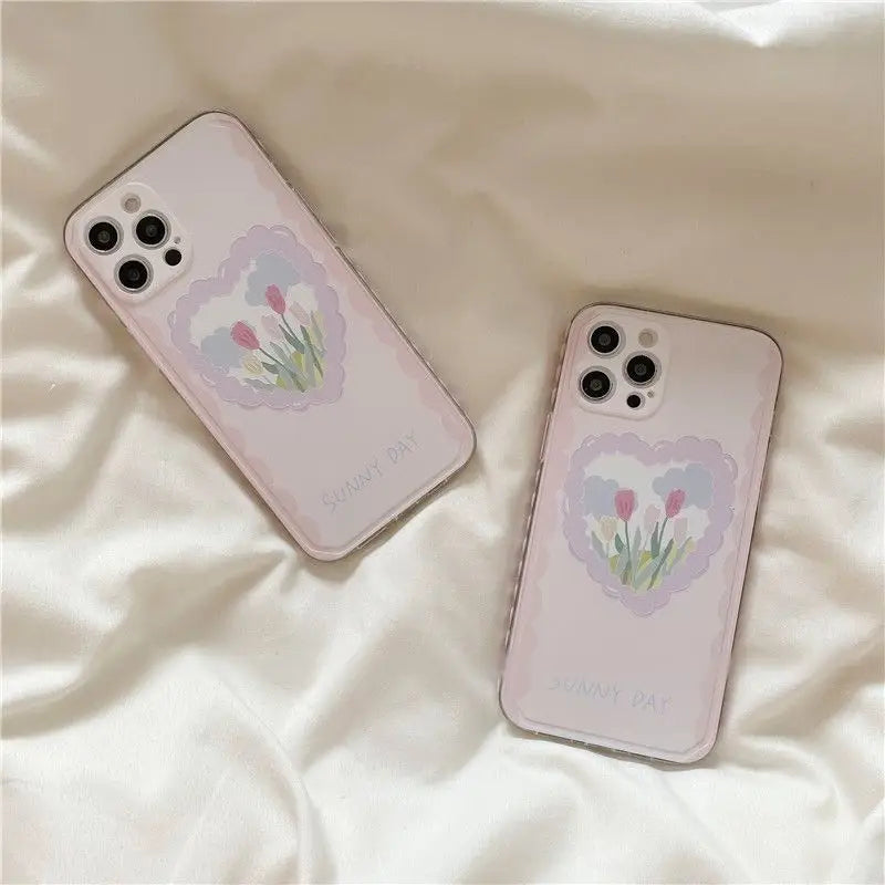 Flower Heart Phone Case - iPhone 12 Pro Max / 12 Pro / 12 / 