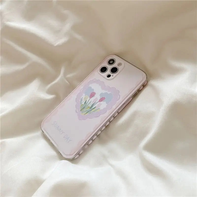 Flower Heart Phone Case - iPhone 12 Pro Max / 12 Pro / 12 / 