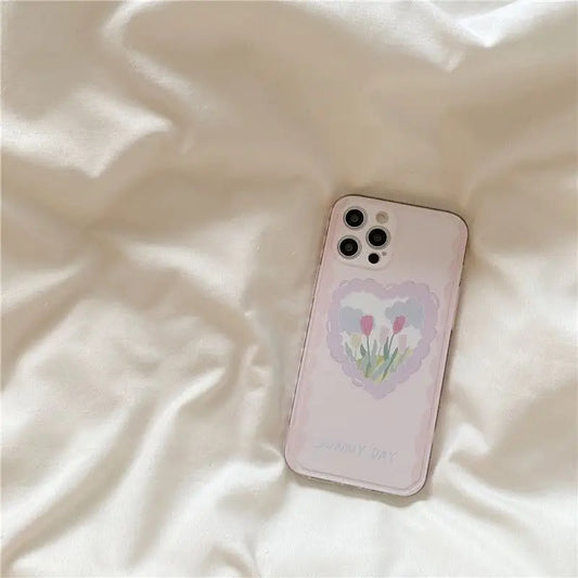 Flower Heart Phone Case - iPhone 12 Pro Max / 12 Pro / 12 / 