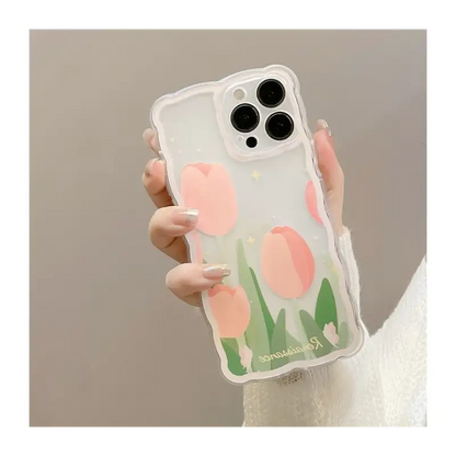 Flower Mirrored Chain Phone Case - Iphone 7 / 7 Plus / 8 / 8