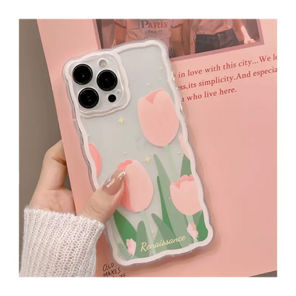 Flower Mirrored Chain Phone Case - Iphone 7 / 7 Plus / 8 / 8
