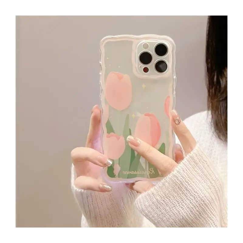 Flower Mirrored Chain Phone Case - Iphone 7 / 7 Plus / 8 / 8
