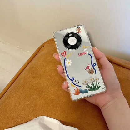 Flower Mirrored Phone Case - Huawei-3