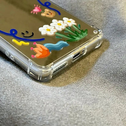 Flower Mirrored Phone Case - Huawei-9