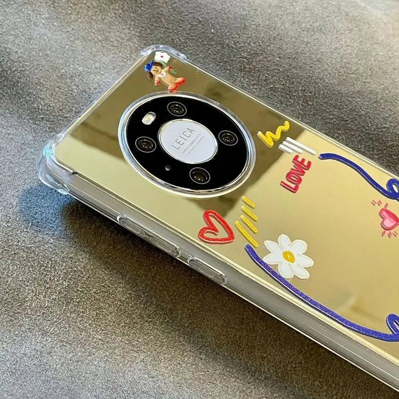 Flower Mirrored Phone Case - Huawei-5