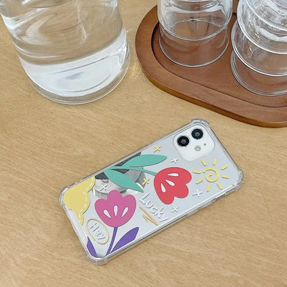 Flower Mirrored Phone Case - Iphone 6 / 6s, 6plus / 6s Plus, 7 / 8 / Se, 7 Plus / 8 Plus, X / Xs, Xs Max, Xr, 11, 11 Pro, 11 Pro Max, 12 Mini, 12, 12 Pro, 12 Pro Max, 13mini, 13, 13pro, 13pro Max-3