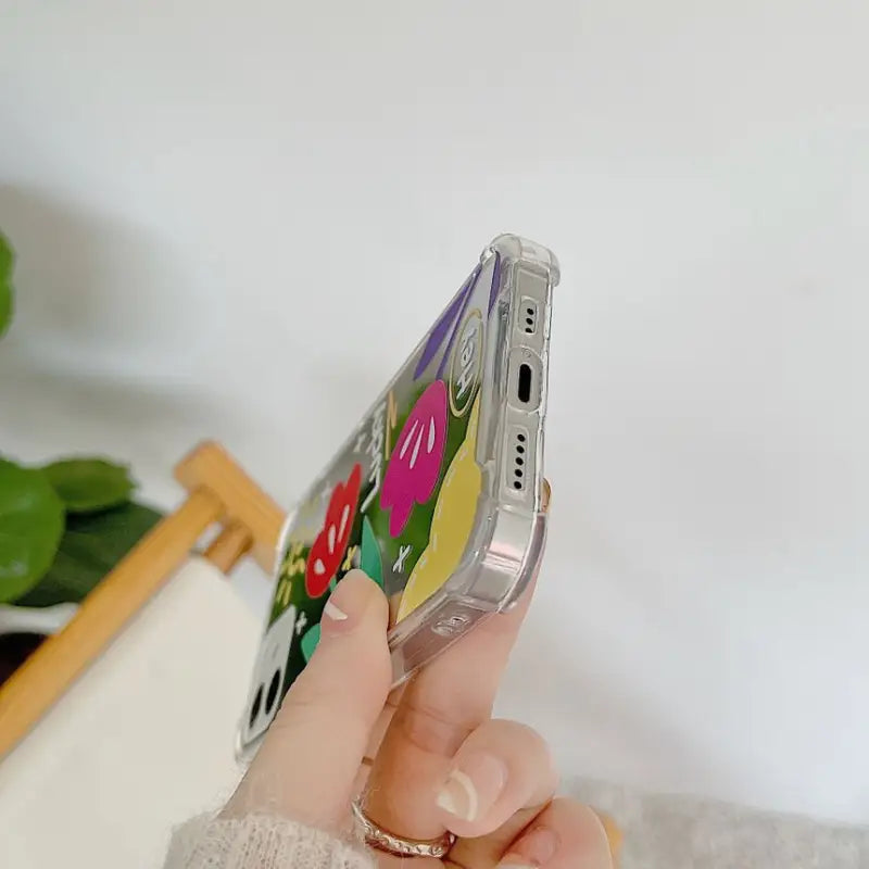 Flower Mirrored Phone Case - Iphone 6 / 6s, 6plus / 6s Plus, 7 / 8 / Se, 7 Plus / 8 Plus, X / Xs, Xs Max, Xr, 11, 11 Pro, 11 Pro Max, 12 Mini, 12, 12 Pro, 12 Pro Max, 13mini, 13, 13pro, 13pro Max-11