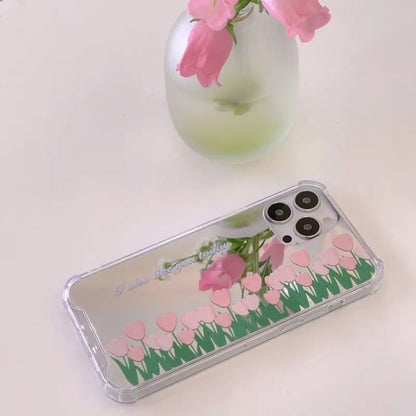 Flower Mirrored Phone Case - iPhone 7 / 8 / SE / 7 Plus / 8 