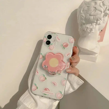 Flower Peach Transparent iPhone Case W019 - iphone case