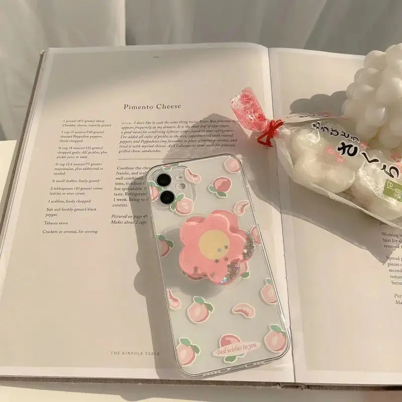 Flower Peach Transparent iPhone Case W019 - iphone case