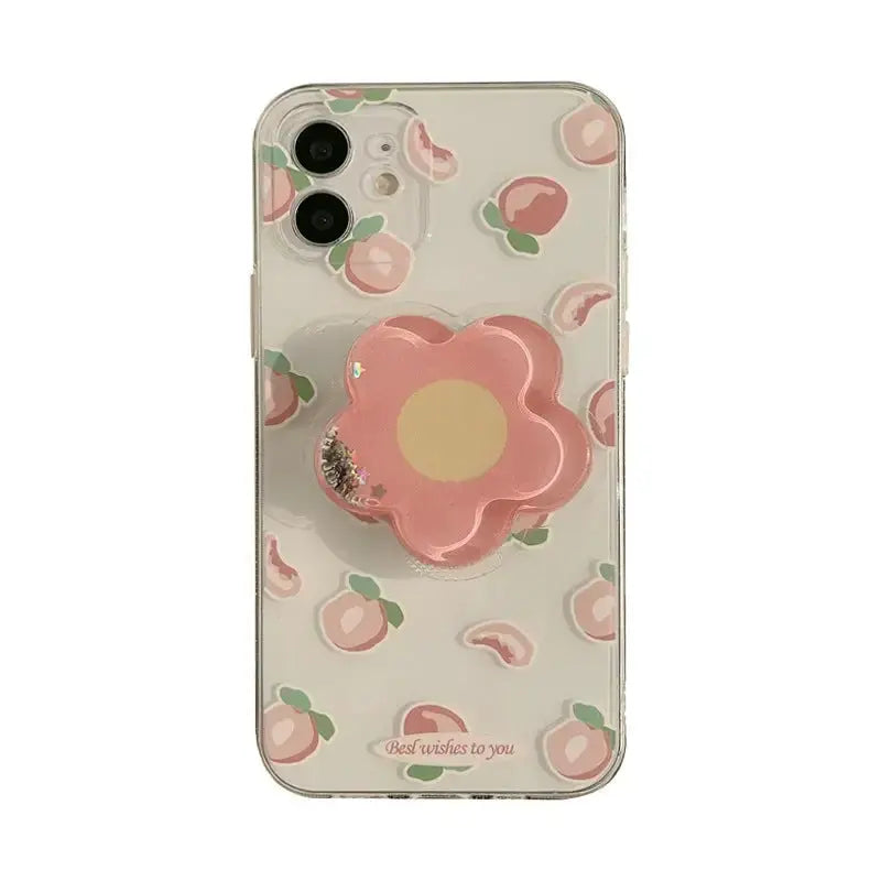 Flower Peach Transparent iPhone Case W019 - iphone case