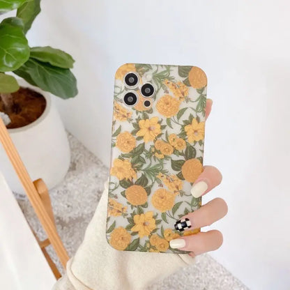 Flower Phone Case - Iphone 12 Pro Max / 12 Pro / 12 / 12 Mini / 11 Pro Max / 11 Pro / 11 / Se / Xs Max / Xs / Xr / X / Se 2 / 8 / 8 Plus / 7 / 7 Plus-5