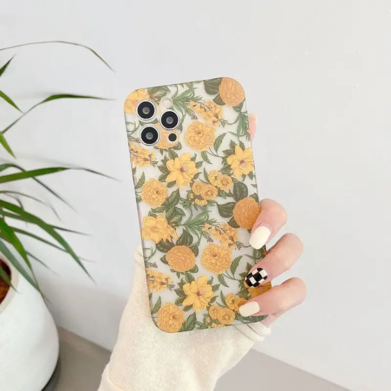 Flower Phone Case - Iphone 12 Pro Max / 12 Pro / 12 / 12 Mini / 11 Pro Max / 11 Pro / 11 / Se / Xs Max / Xs / Xr / X / Se 2 / 8 / 8 Plus / 7 / 7 Plus-4