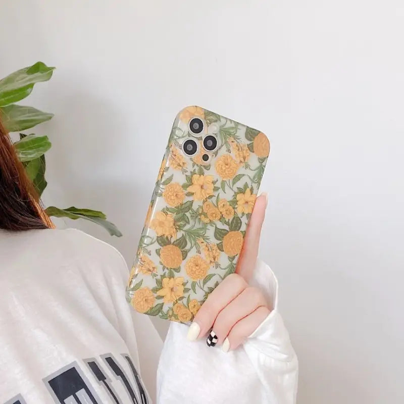 Flower Phone Case - Iphone 12 Pro Max / 12 Pro / 12 / 12 Mini / 11 Pro Max / 11 Pro / 11 / Se / Xs Max / Xs / Xr / X / Se 2 / 8 / 8 Plus / 7 / 7 Plus-2