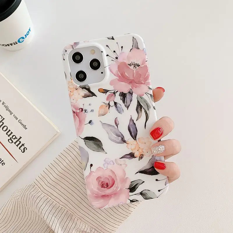 Flower Phone Case - iPhone 12 Pro Max / 12 Pro / 12 / 12 mini / 11 Pro Max / 11 Pro / 11 / SE / XS Max / XS / XR / X / SE 2 / 8 / 8 Plus / 7 / 7 Plus-6