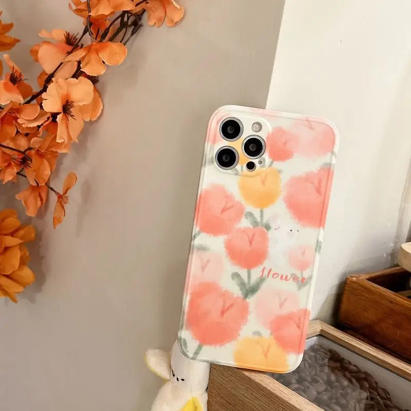 Flower Phone Case - iPhone 13 Pro Max / 13 Pro / 13 / 13 mini / 12 Pro Max / 12 Pro / 12 / 12 mini / 11 Pro Max / 11 Pro / 11 / SE / XS Max / XS / XR / X / SE 2 / 8 / 8 Plus / 7 / 7 Plus-7