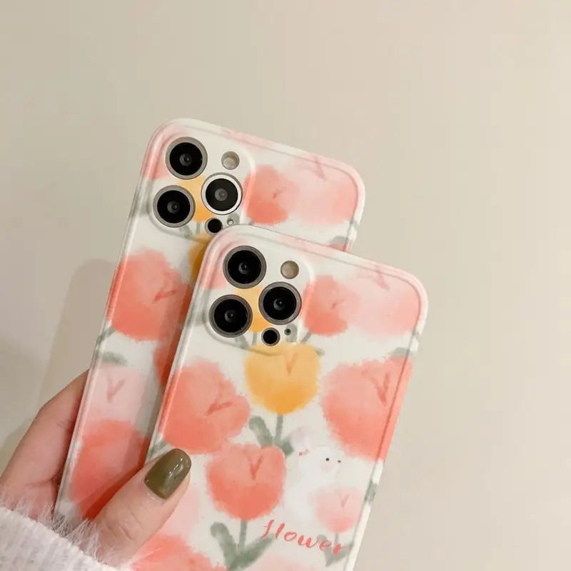 Flower Phone Case - iPhone 13 Pro Max / 13 Pro / 13 / 13 mini / 12 Pro Max / 12 Pro / 12 / 12 mini / 11 Pro Max / 11 Pro / 11 / SE / XS Max / XS / XR / X / SE 2 / 8 / 8 Plus / 7 / 7 Plus-9