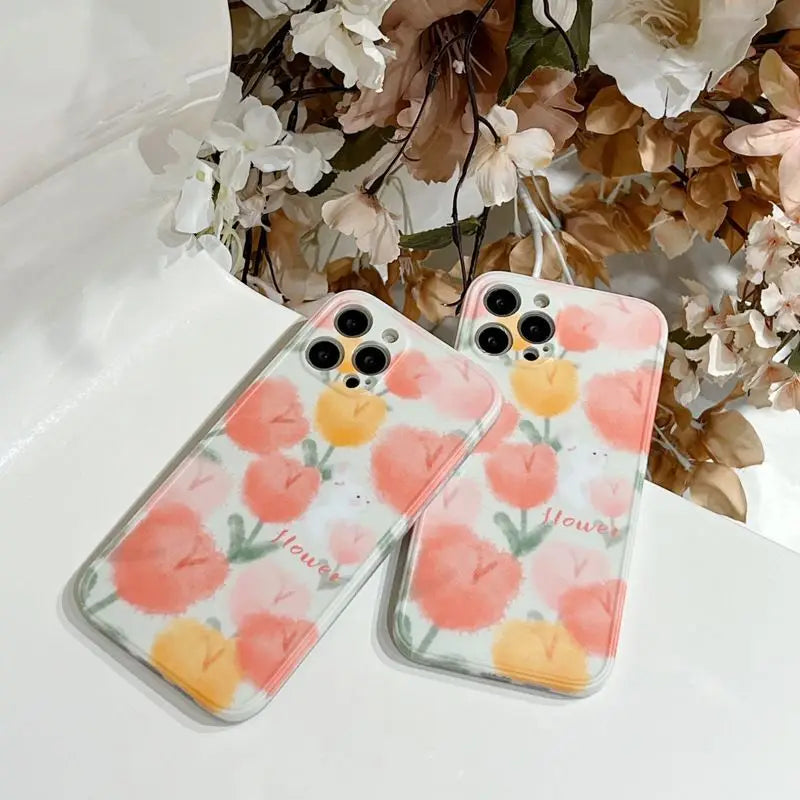 Flower Phone Case - iPhone 13 Pro Max / 13 Pro / 13 / 13 mini / 12 Pro Max / 12 Pro / 12 / 12 mini / 11 Pro Max / 11 Pro / 11 / SE / XS Max / XS / XR / X / SE 2 / 8 / 8 Plus / 7 / 7 Plus-5