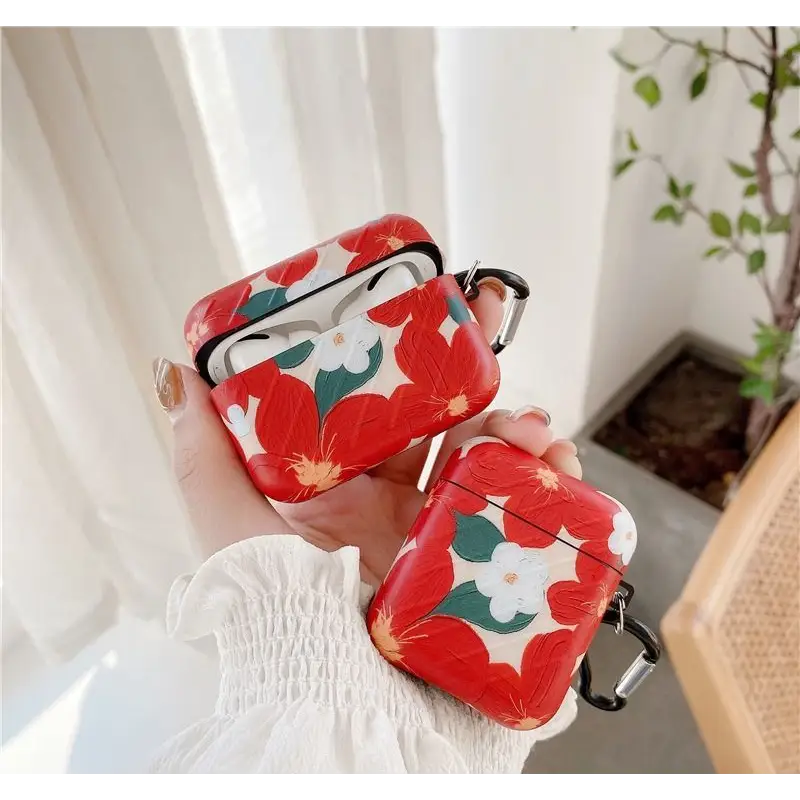 Flower Print AirPods / Pro Earphone Case Skin - Mobile Cases