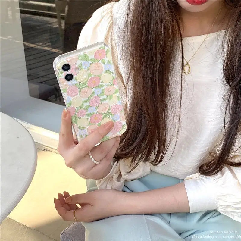 Flower Print Mobile Case - Iphone 7 / 8 /se/7plus / 8plus / 