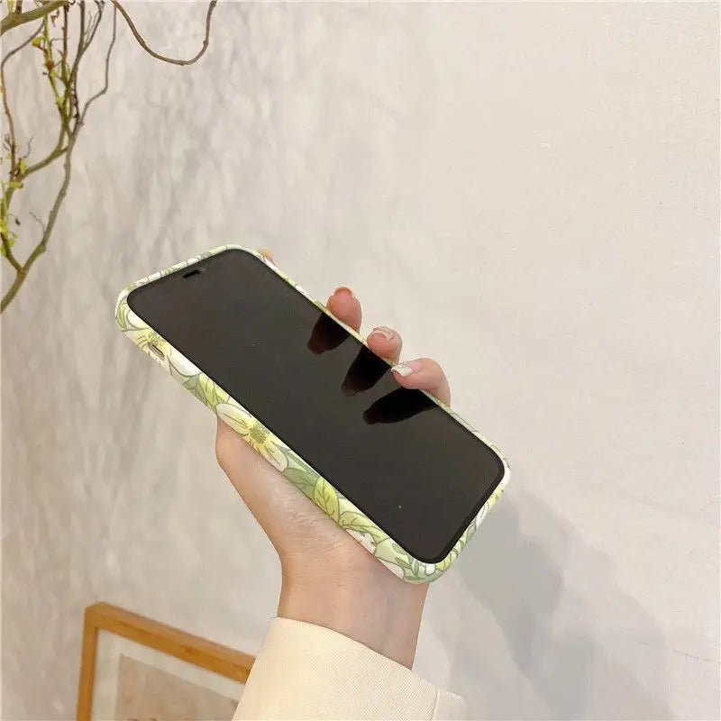 Flower Print Stand Phone Case - iPhone 12 Pro Max / 12 Pro / 12 / 11 Pro Max / 11 Pro / 11 / Xs Max / Xr / Xs / X / 8 Plus / 7 Plus / 8 / 7-6