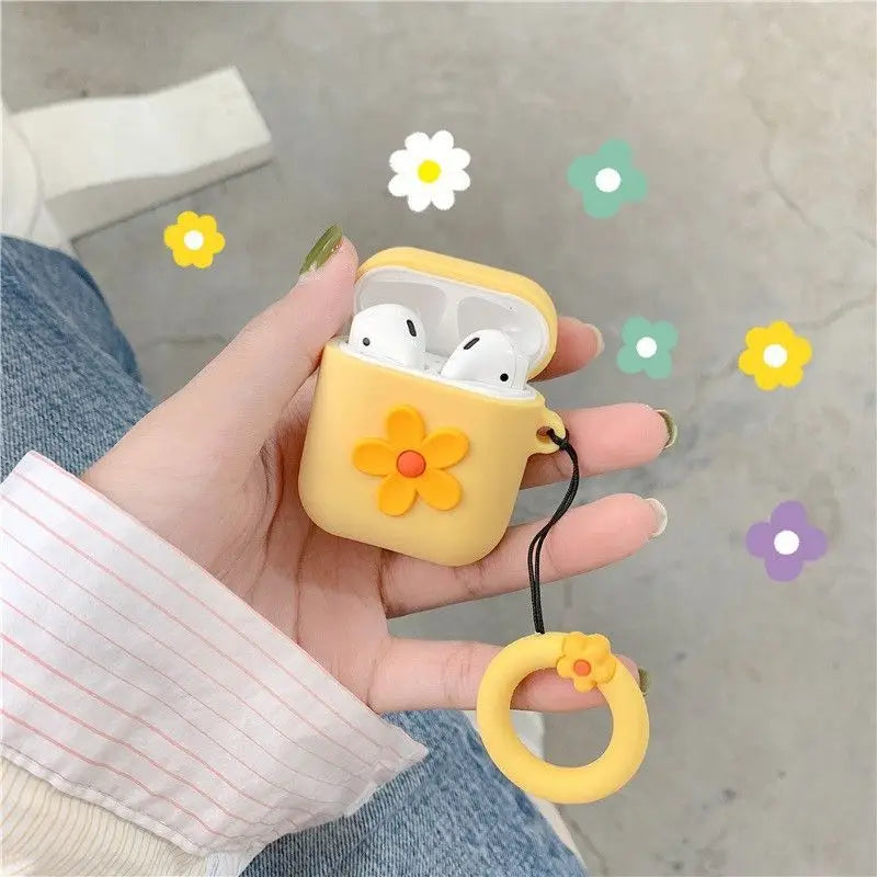 Flower Silicone AirPods Earphone Case Skin-3