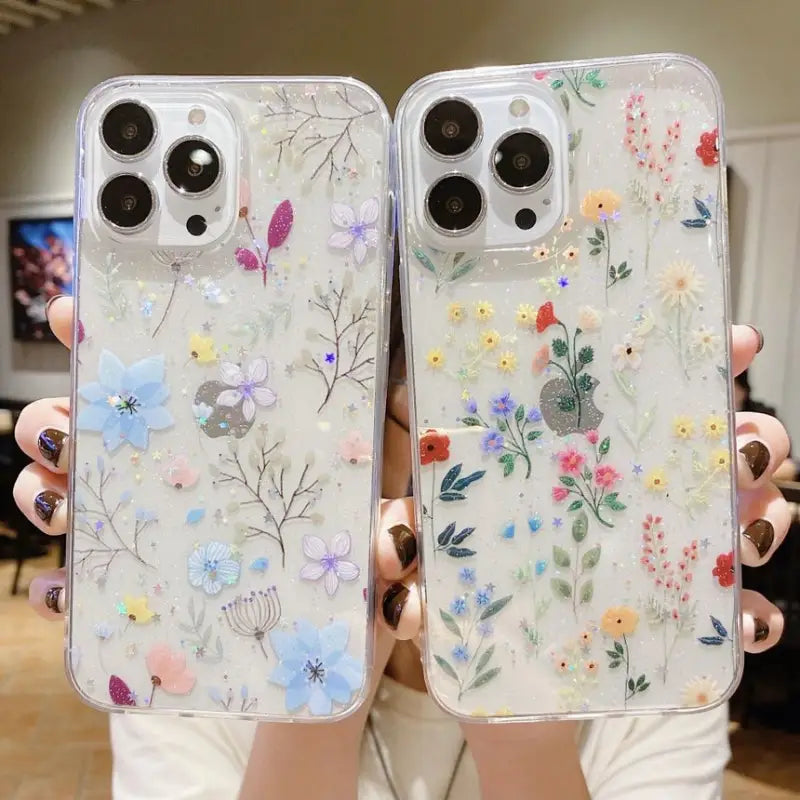 Flower Transparent Phone Case - iPhone 13 Pro Max / 13 Pro /