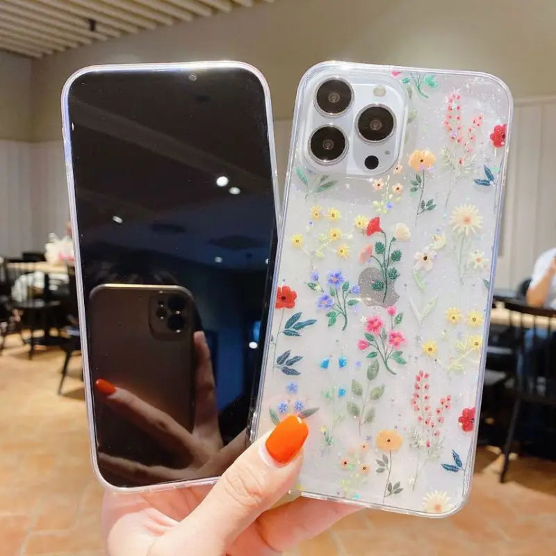 Flower Transparent Phone Case - iPhone 13 Pro Max / 13 Pro /