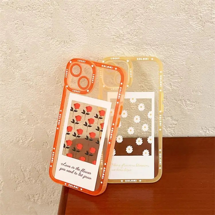 Flower Transparent Phone Case - iPhone 13 Pro Max / 13 Pro / 13 / 13 mini / 12 Pro Max / 12 Pro / 12 / 12 mini / 11 Pro Max / 11 Pro / 11 / SE / XS Max / XS / XR / X / SE 2 / 8 / 8 Plus / 7 / 7 Plus-5