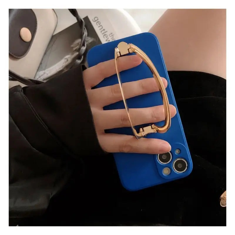Foldable Metallic Stand Phone Case - Samsung-13