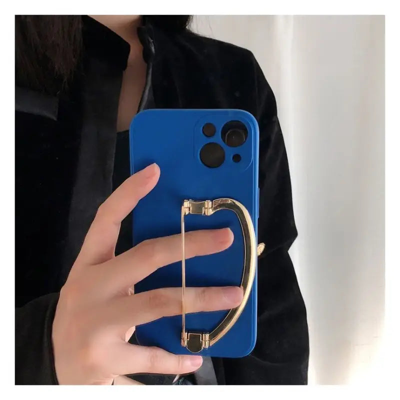 Foldable Metallic Stand Phone Case - Samsung-5