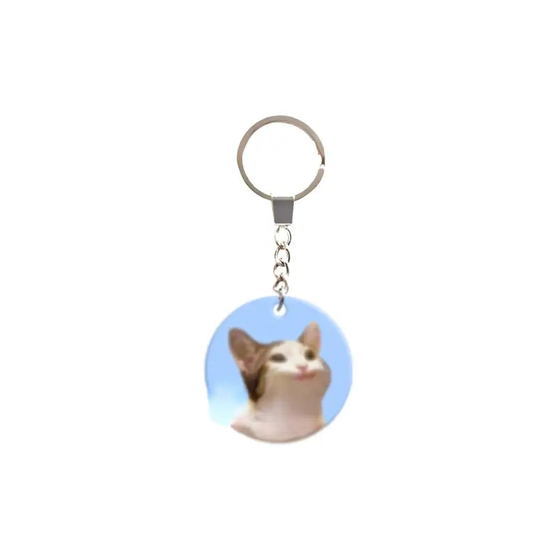 Funny Cat Kitty Mouth Open Keychain ME23