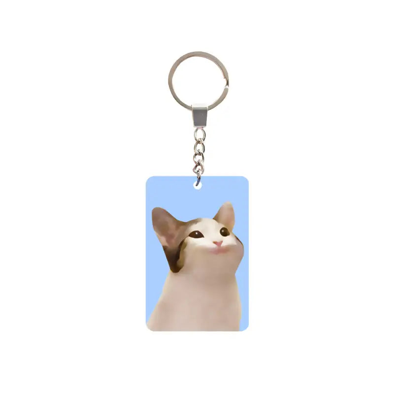 Funny Cat Kitty Mouth Open Keychain ME23
