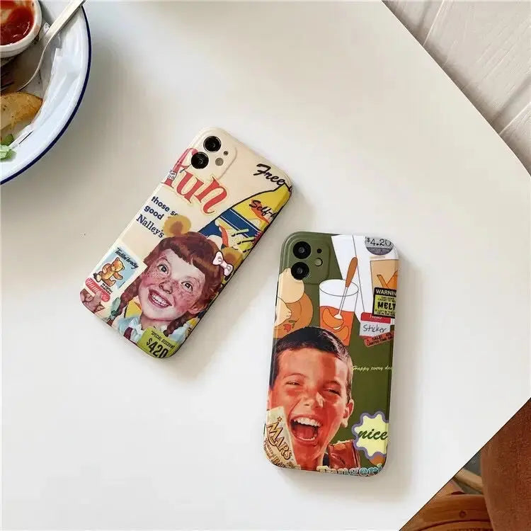 Funny Characters Printed Couple iPhone Case BP040 - iphone 