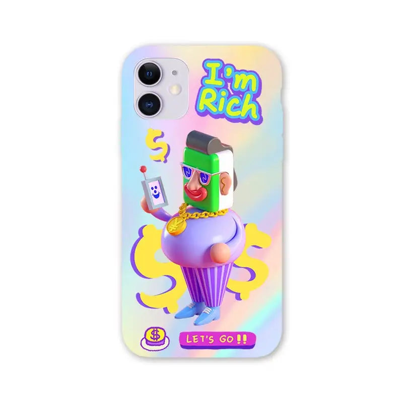 Funny I’m Rich Cartoon Printing iPhone Case BP159 - iphone 