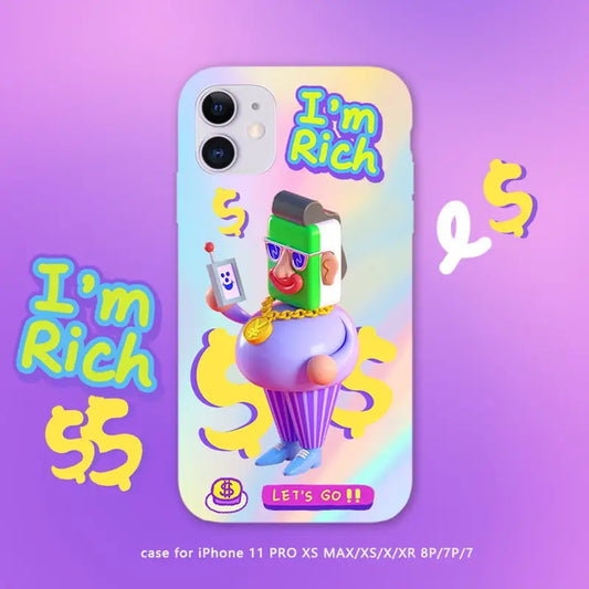 Funny I’m Rich Cartoon Printing iPhone Case BP159 - iphone 