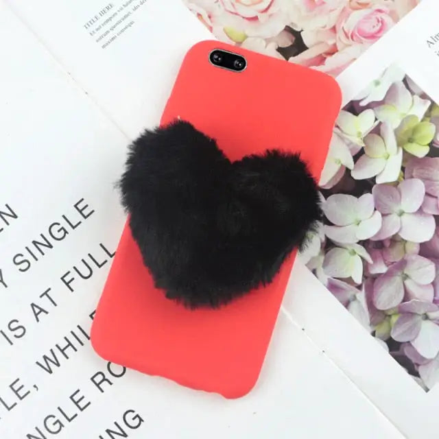 Furry Love Hearts Lenovo Phone Case BC163 - for Lenovo K5 
