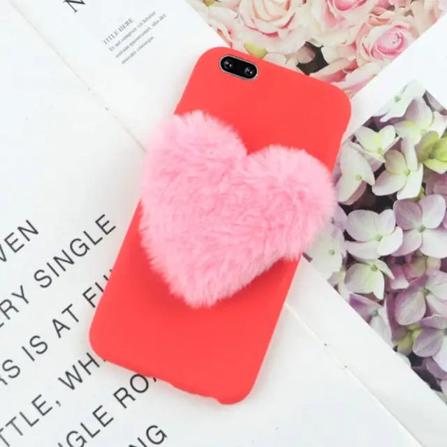Furry Love Hearts Lenovo Phone Case BC163 - for Lenovo K5 