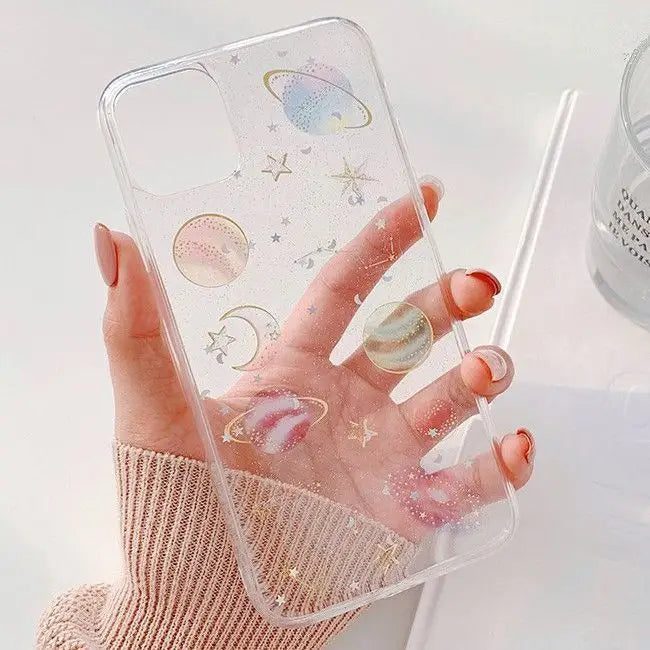 Galaxy Print Clear Phone Case - iPhone 12 Mini / 12 / 12 Pro