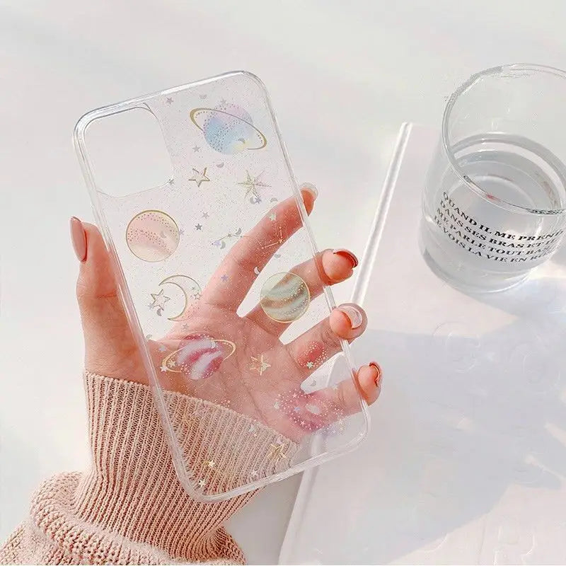 Galaxy Print Clear Phone Case - iPhone 12 Mini / 12 / 12 Pro