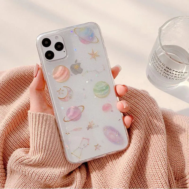 Galaxy Print Clear Phone Case - iPhone 12 Mini / 12 / 12 Pro