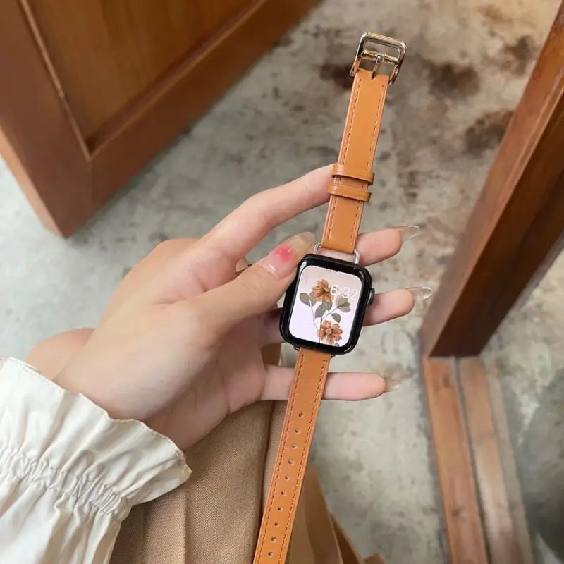 Genuine Leather Slim Apple Watch Band - Smart Watch 