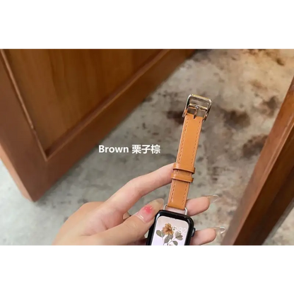 Genuine Leather Slim Apple Watch Band - Smart Watch 