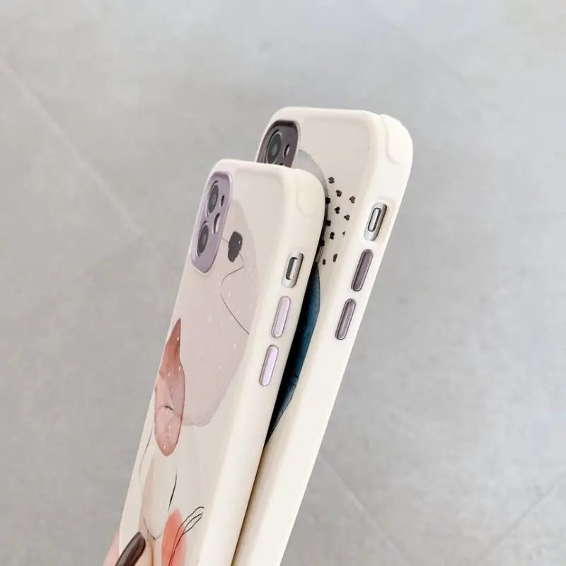 Geometric Flower Print Phone Case - iPhone 13 Pro Max / 13 Pro / 13 / 12 Pro Max / 12 Pro / 12 / 12 Mini / 11 Pro Max / 11 Pro / 11 / XS Max / XS / XR / X / 8 Plus / 7 Plus / 8 / 7 / SE 2-15