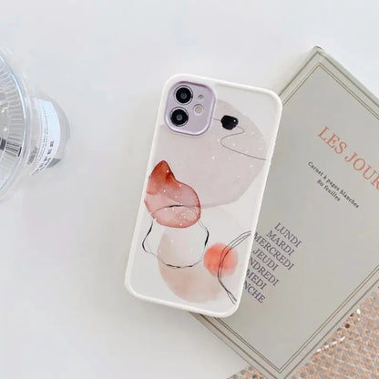 Geometric Flower Print Phone Case - iPhone 13 Pro Max / 13 Pro / 13 / 12 Pro Max / 12 Pro / 12 / 12 Mini / 11 Pro Max / 11 Pro / 11 / XS Max / XS / XR / X / 8 Plus / 7 Plus / 8 / 7 / SE 2-7