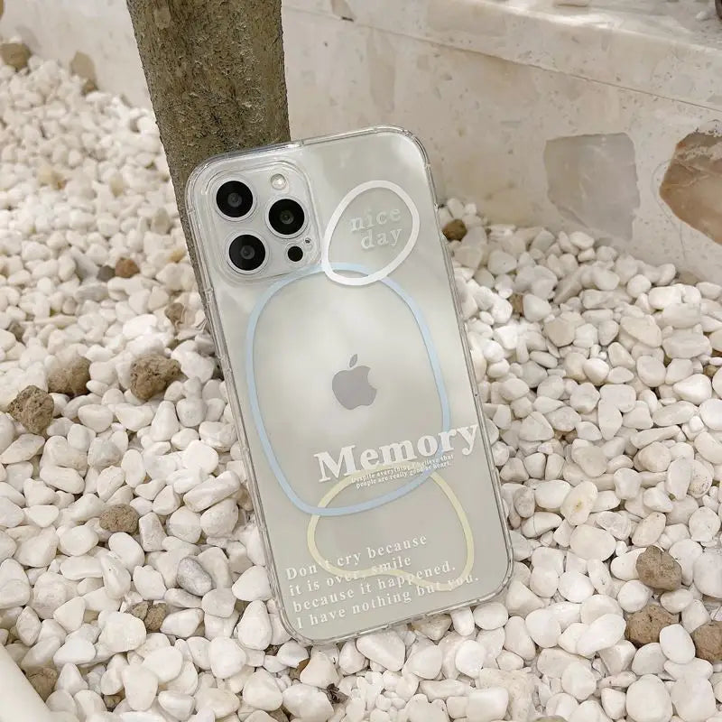 Geometric Lettering Transparent Phone Case - iPhone 12 Pro Max / 12 Pro / 12 / 12 mini / 11 Pro Max / 11 Pro / 11 / SE / XS Max / XS / XR / X / SE 2 / 8 / 8 Plus / 7 / 7 Plus-11