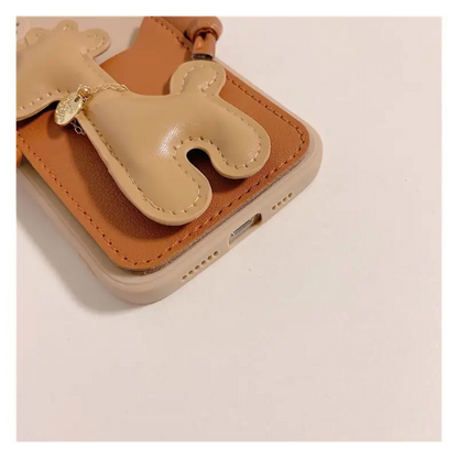 Giraffe Faux Leather Crossbody Strap Phone Case - iPhone 13 