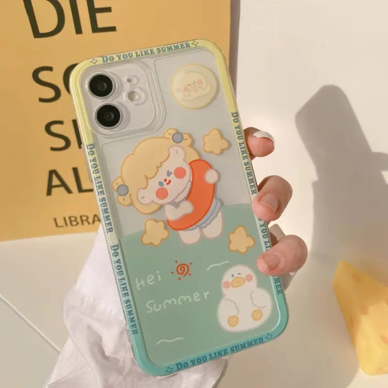 Girl Transparent Phone Case - iPhone 12 Pro Max / 12 Pro / 12 / 12 mini / 11 Pro Max / 11 Pro / 11 / SE / XS Max / XS / XR / X / SE 2 / 8 / 8 Plus / 7 / 7 Plus-1